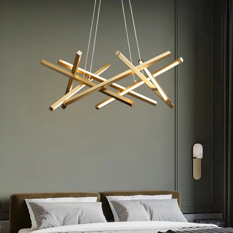 Lustre LED nordique adapté au salon - vue 3 sur 9
