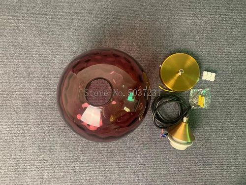 Lustre boule de verre coloré nordique lampes suspendues moderne Grain d'eau Restaurant cuisine luminaire suspendu chambre lampe de chevet - vue 5 sur 29