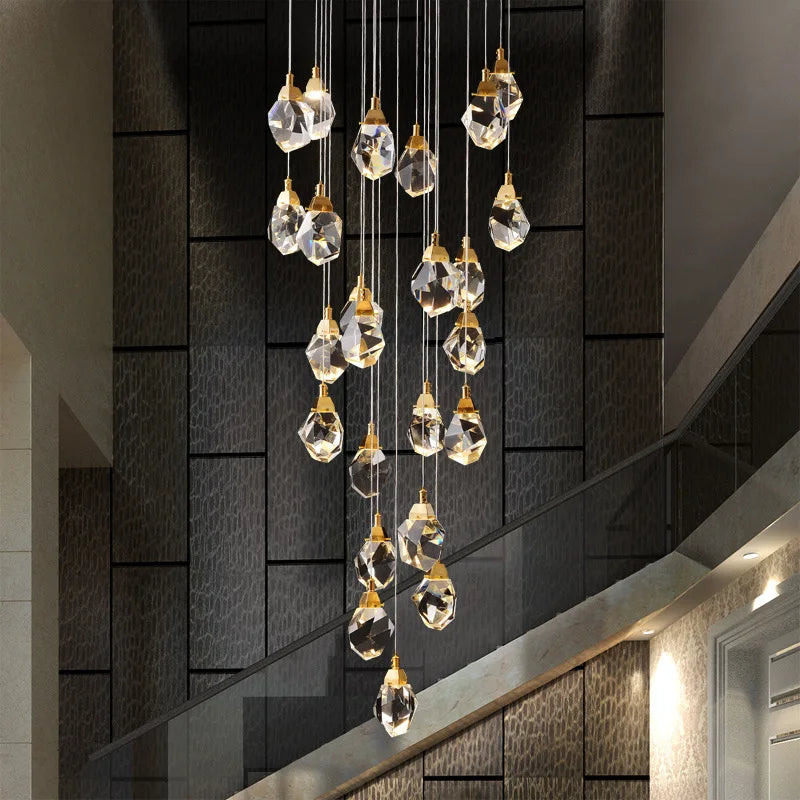 lustre en cristal moderne winfordo pour hall d'exposition - vue 5 sur 13