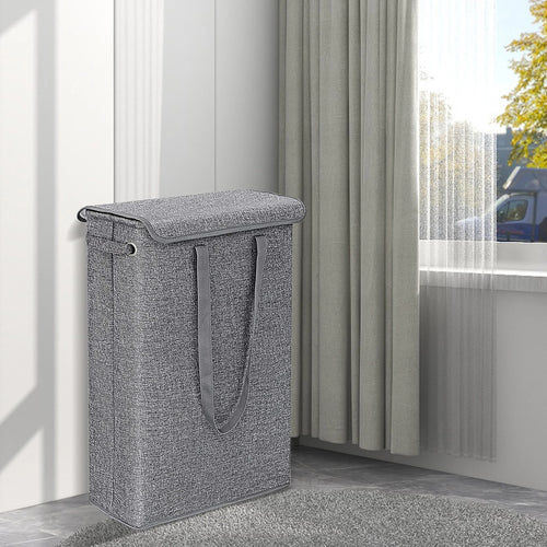 panier à linge pliable portable avec couvercle amovible pour voyage - vue 9 sur 9