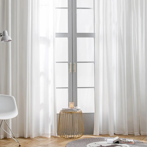 Voilage tulle froissé léger pour salon et chambre - vue 8 sur 8
