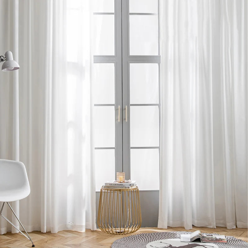 Voilage tulle froissé léger pour salon et chambre - vue 7 sur 8