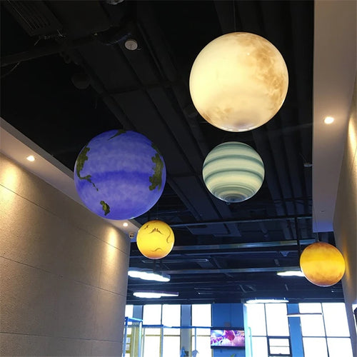 lustre led créatif système solaire planète atmosphère intérieure - vue 5 sur 6