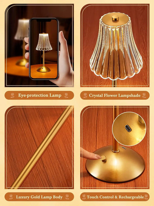 lampe de bureau tactile rechargeable sans fil pour lecture et décoration - vue 6 sur 7