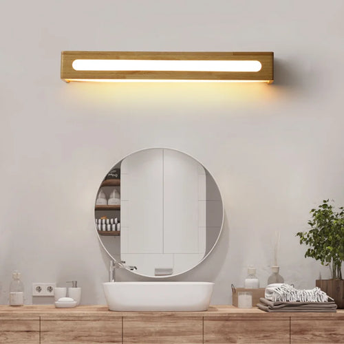 applique murale led nordique simple en bois pour éclairage intérieur - vue 3 sur 9