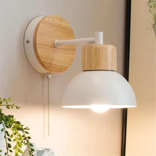 applique murale nordique en bois avec interrupteur décoratif oiseau - vue 5 sur 16