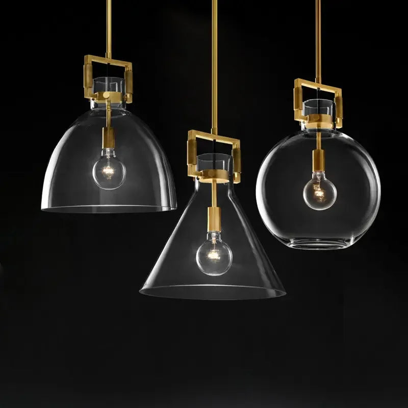 suspension en verre rétro américain style luxe décoratif - vue 4 sur 18