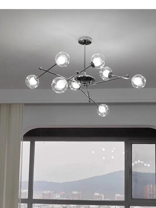 2024 Glass Chandelier Chrome Magic Bean Lights for  Living Room Pendant Lamp Bedroom Dining Room Ceiling Hanging Lamp - vue 4 sur 9