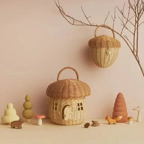 panier en rotin pour enfants organisateur pique-nique jouets et articles divers - vue 3 sur 11