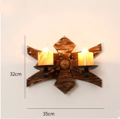 Applique murale LED industrielle rétro en bois - vue 17 sur 21