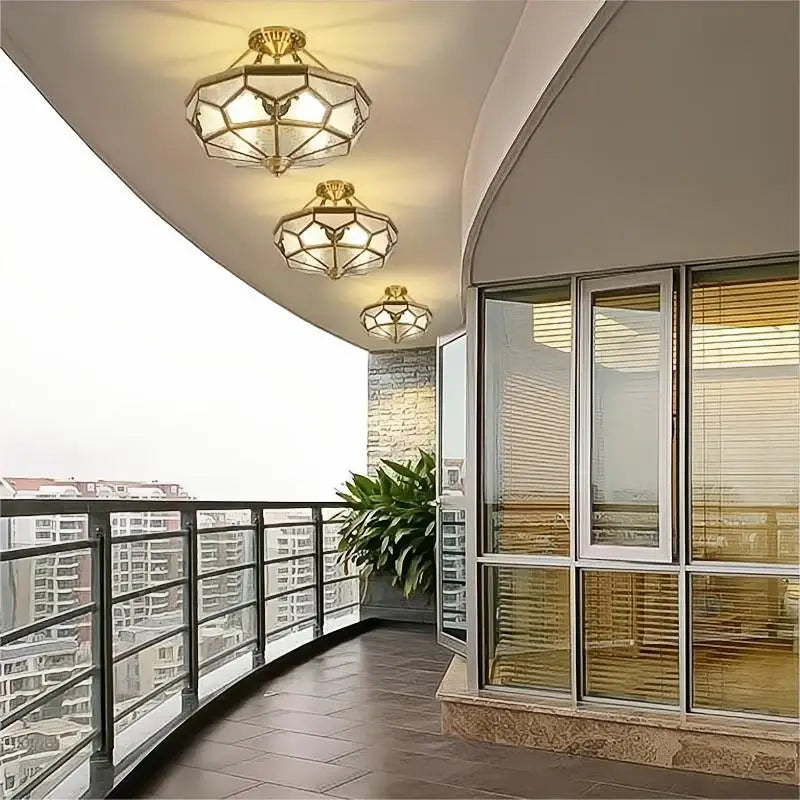 plafonnier led en cuivre design européen pour intérieur élégant - vue 3 sur 25
