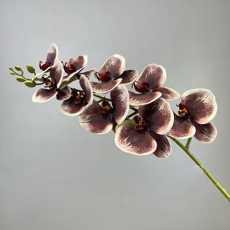 fleurs artificielles orchidée papillon en coton et silicone décoratives - vue 11 sur 12