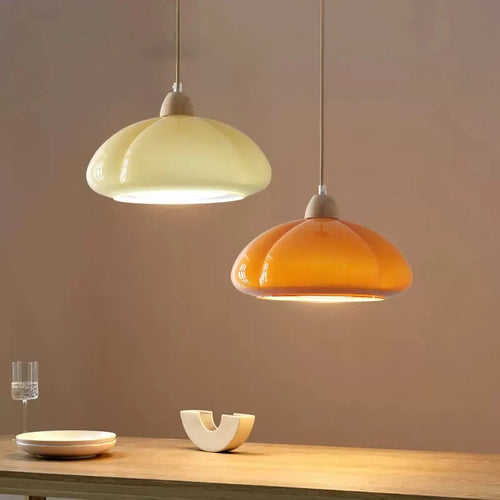 Suspension nordique médiévale en bois et verre - vue 2 sur 9