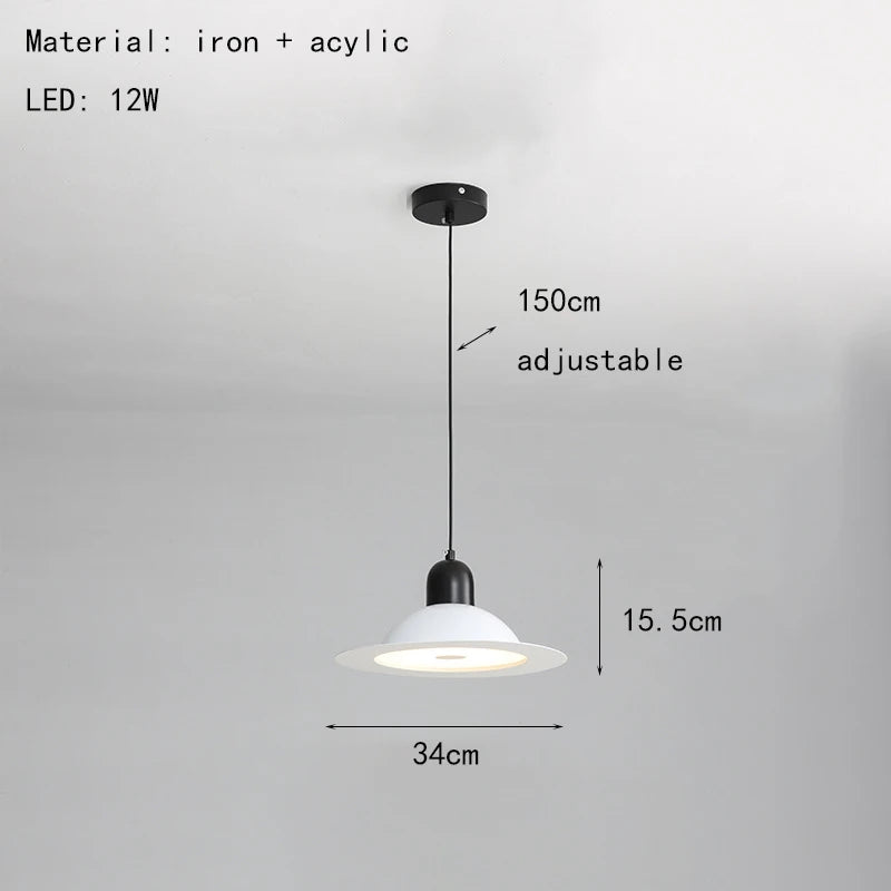 suspension led en métal avec lumière modifiable - vue 10 sur 17