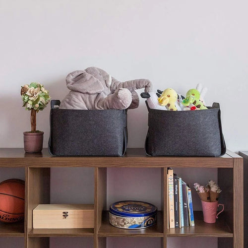panier de rangement en feutre pour jouets livres et vêtements - vue 4 sur 8