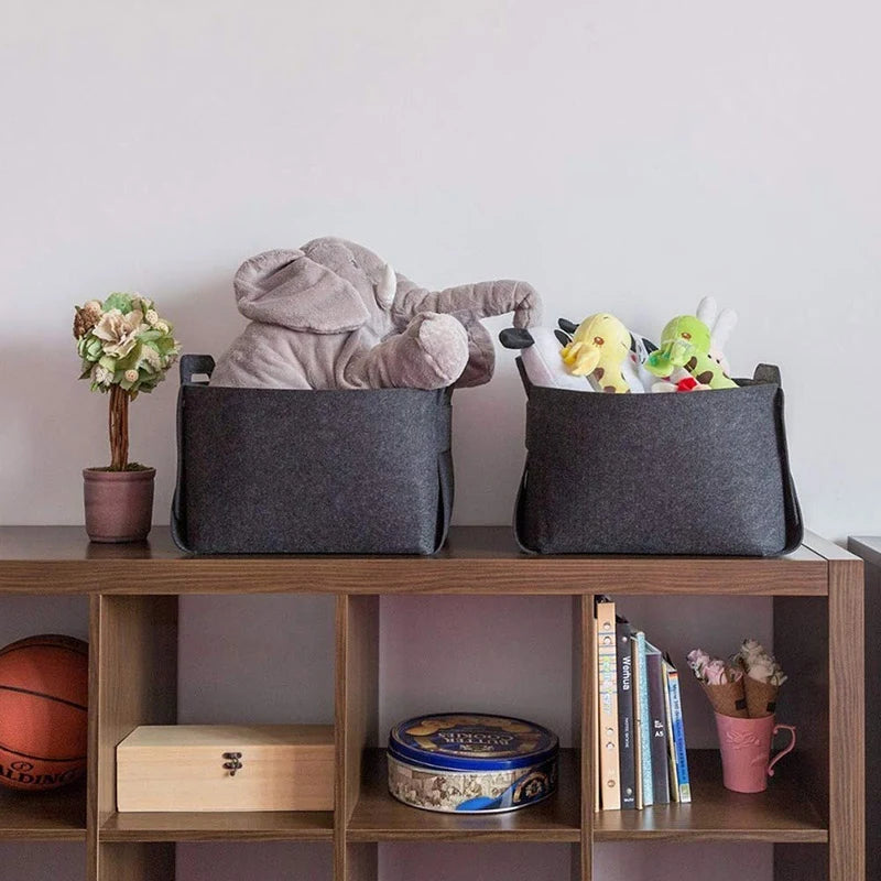 panier de rangement en feutre pour jouets livres et vêtements - vue 4 sur 8