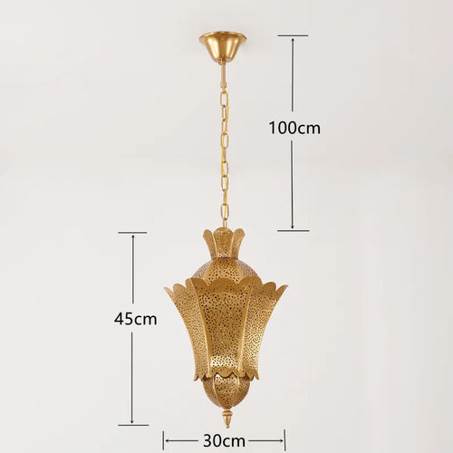 suspension marocaine rétro vintage en métal sculpté pour restaurant et hôtel - vue 5 sur 5