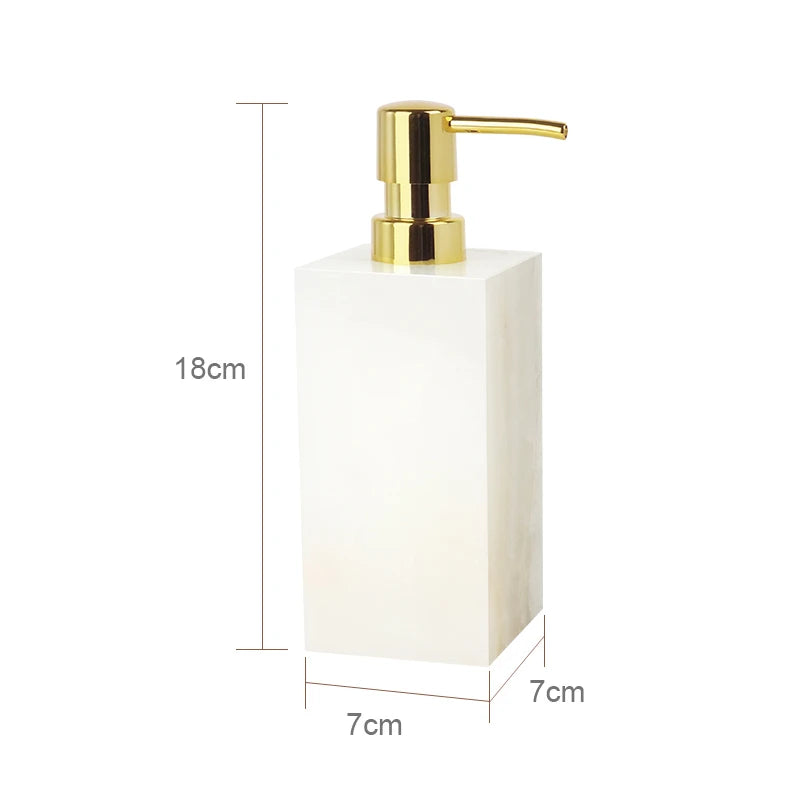ensemble accessoires de salle de bain en marbre naturel luxe - vue 16 sur 23