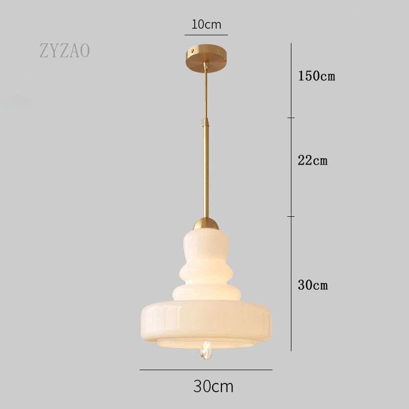 suspension rétro nordique bauhaus en verre gourde pour éclairage - vue 10 sur 10