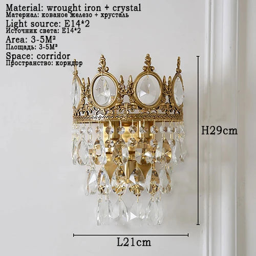 lustre rétro en cristal pour éclairage intérieur décoratif