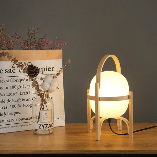 lampe de table en bois pour une décoration moderne et simple - vue 5 sur 10