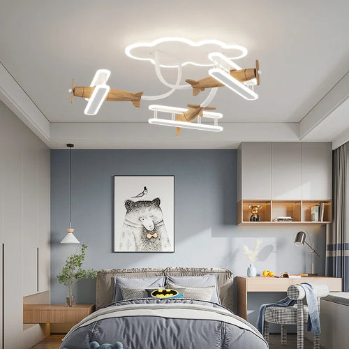 Plafonnier avion télécommande chambre enfants - vue 4 sur 10