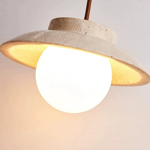 Suspension LED style nordique en pierre pour décoration maison - vue 6 sur 6