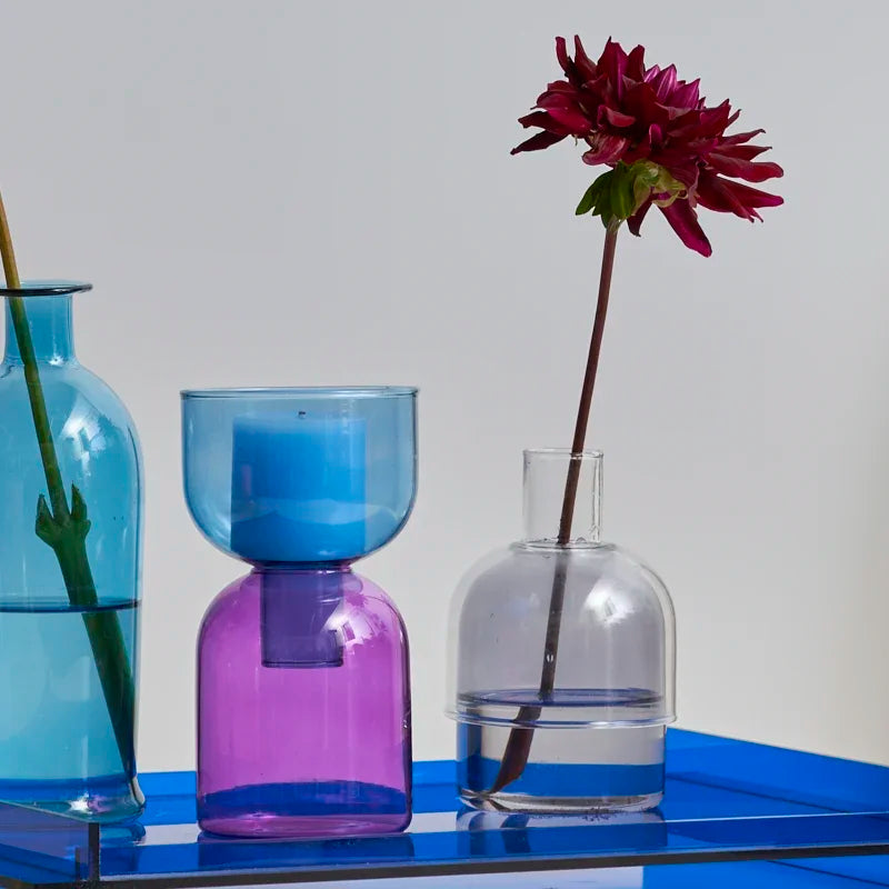 bougeoir en verre décoratif pour plantes et bougies - vue 6 sur 22