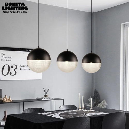 suspension nordique en verre à carreaux pour décoration moderne - vue 7 sur 12