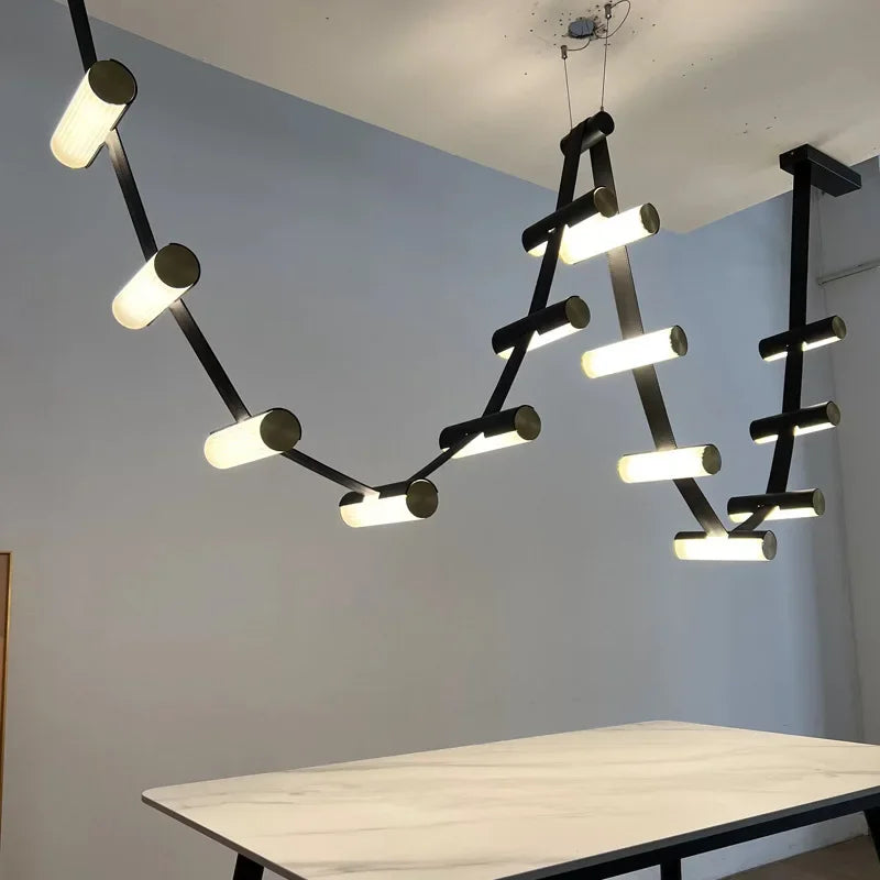 lustre créatif en cuir postmoderne pour décoration artistique moderne - vue 3 sur 14