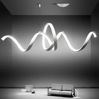 suspension LED en aluminium forme de s décorative