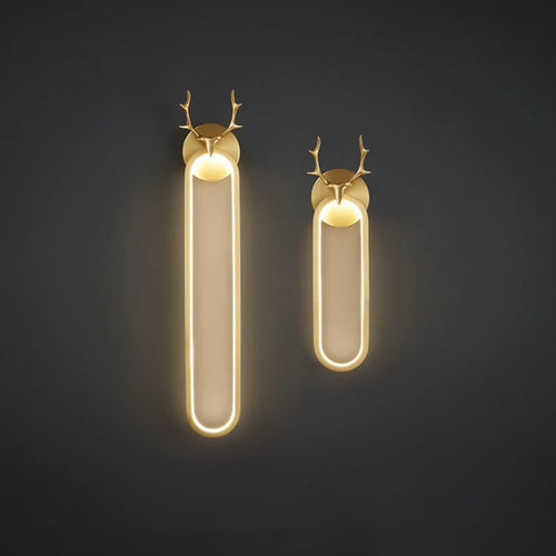 applique murale à led en cuivre tête de cerf art déco moderne - vue 6 sur 12
