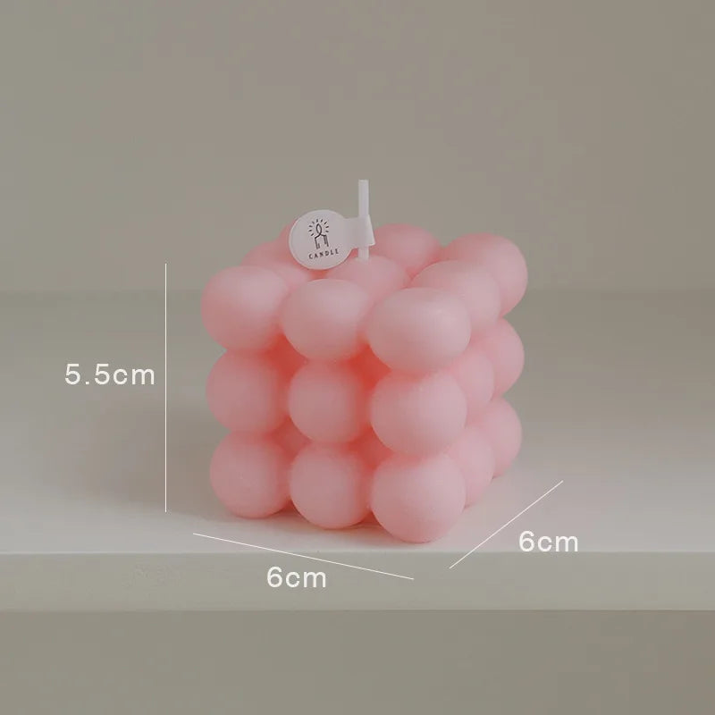 bougie cube parfumée à bulles en cire de soja artisanale - vue 12 sur 14
