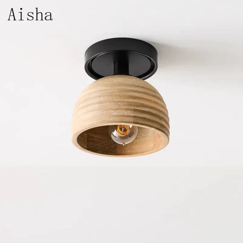 plafonnier rétro en bois style américain pour décoration intérieure - vue 2 sur 5