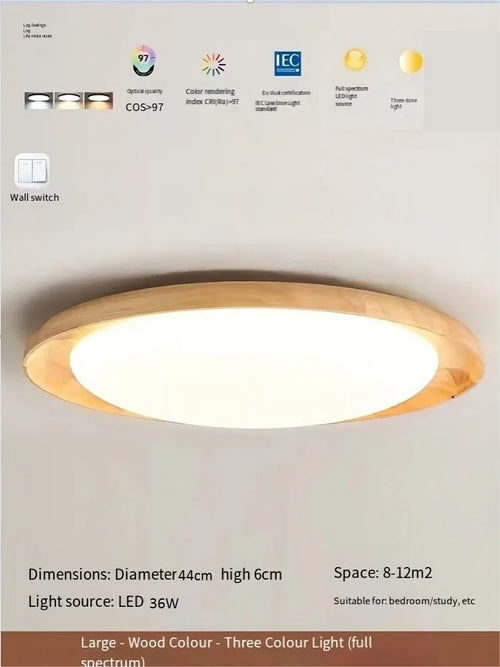plafonnier en bois massif design wabi-sabi pour intérieur lumineux