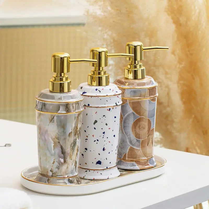 distributeur de savon céramique pour gel douche et désinfectant - vue 1 sur 30