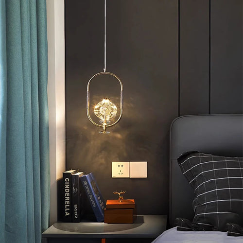 lustre en verre LED avec ceinture en cuir rétro moderne - vue 5 sur 30