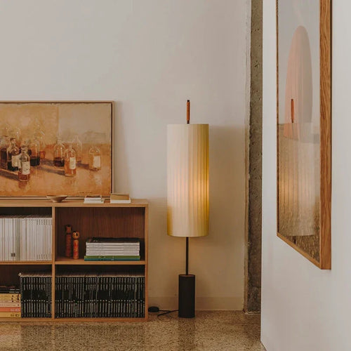 lampadaire led en tissu style wabi sabi décoration moderne - vue 3 sur 7
