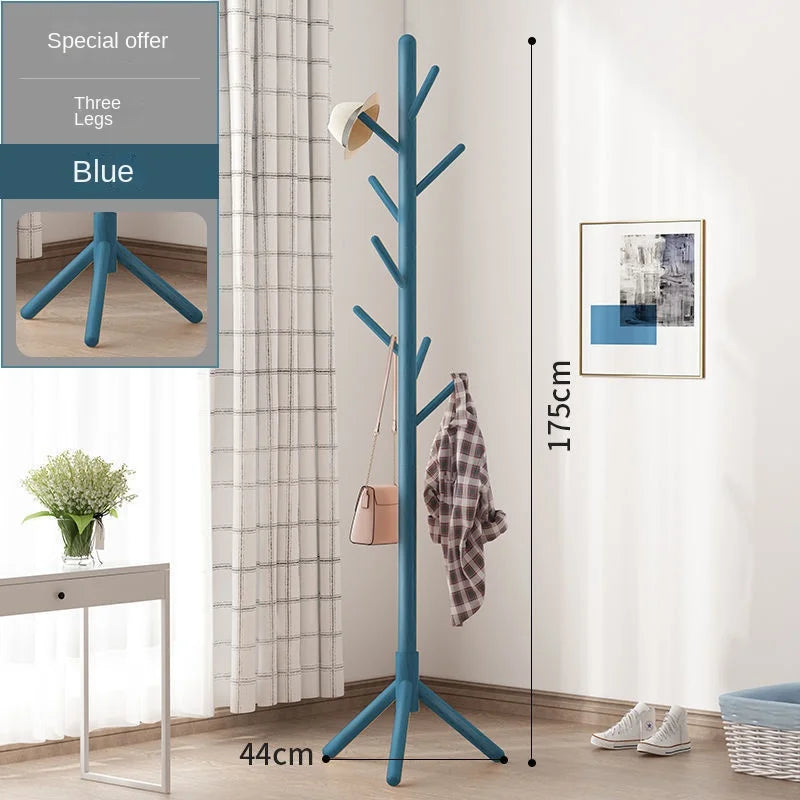 porte-manteau vertical en bois massif pour vêtements et accessoires - vue 14 sur 14