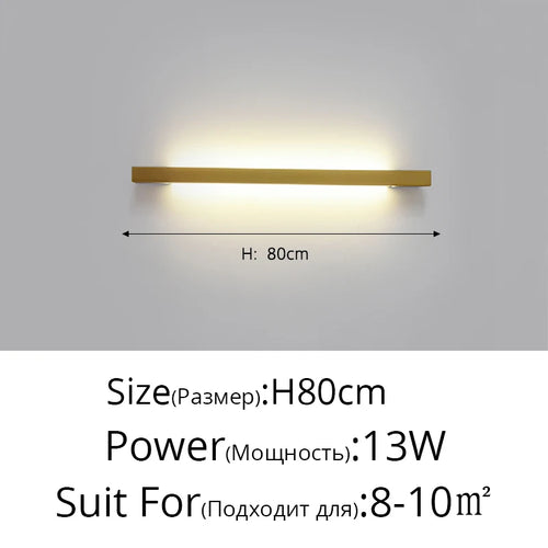 applique murale à bande led minimaliste moderne et créative - vue 12 sur 16