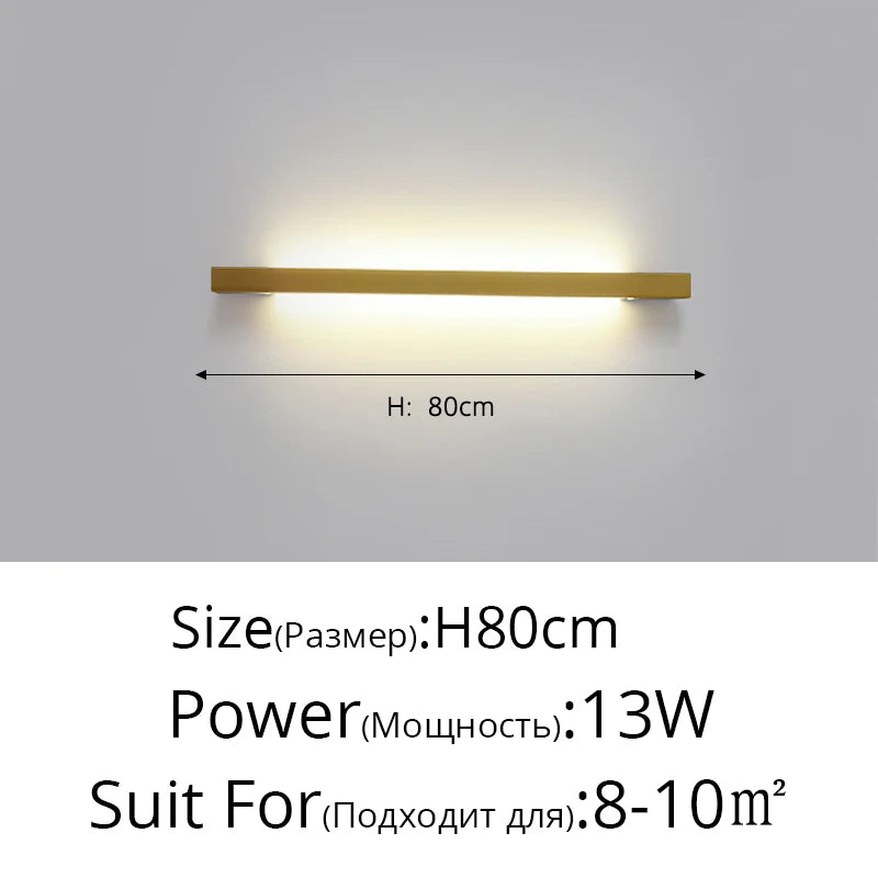 applique murale à bande led minimaliste moderne et créative - vue 12 sur 16