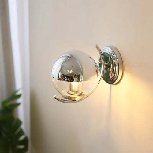 applique murale moderne minimaliste en argent à bulles en verre - vue 3 sur 7