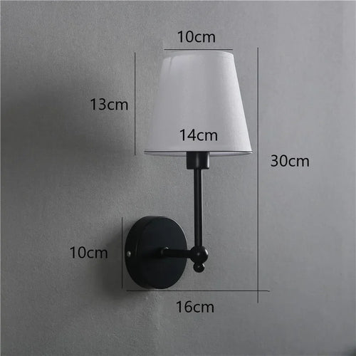applique murale led rétro américaines couvertes de lin luxueuses - vue 9 sur 8