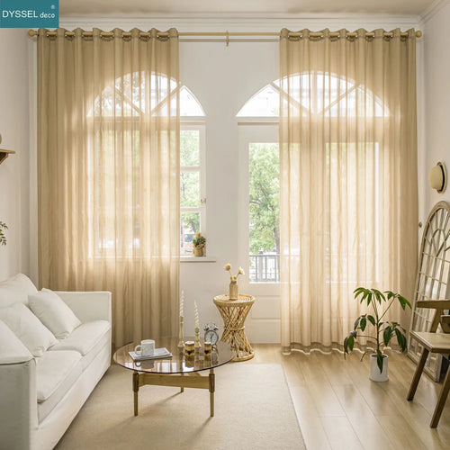 Voilage rayé style europeen americain pour salon chambre - vue 5 sur 8