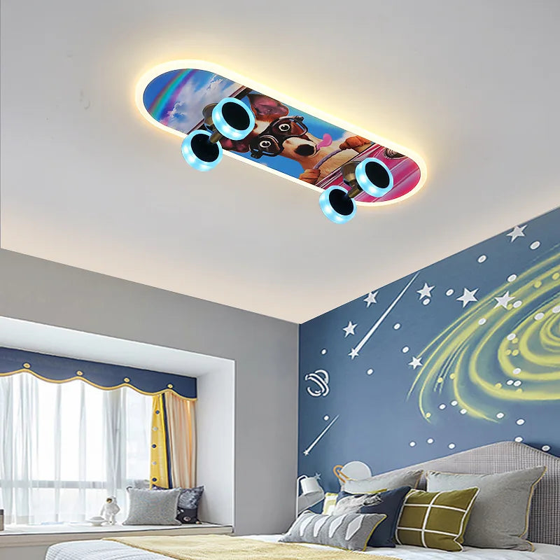 plafonnier skateboard à intensité variable pour chambre enfant - vue 3 sur 19