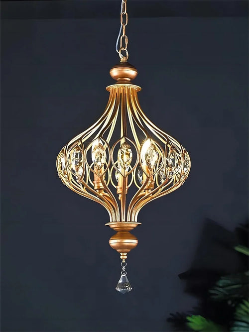 suspension vintage en cristal pour un style rétro élégant - vue 3 sur 9