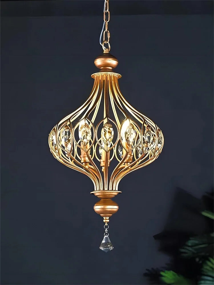 suspension vintage en cristal pour un style rétro élégant - vue 2 sur 9