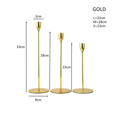 lot de 3 bougeoirs en métal décoration élégante pour mariage et fêtes - vue 20 sur 21