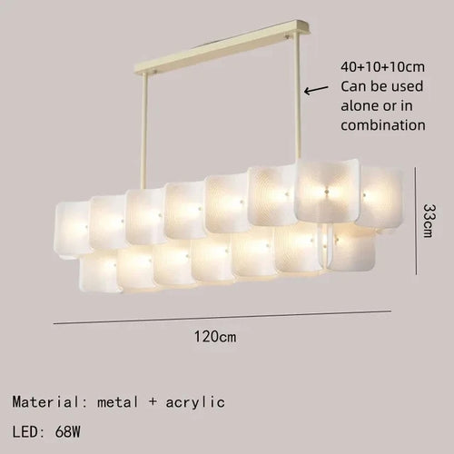 lustre led moderne style 	 acrylique gradation variable - vue 9 sur 9