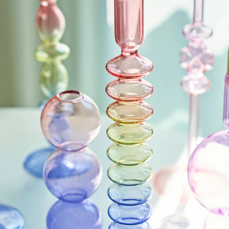 bougeoir en verre pour décorations de fête et mariage - vue 3 sur 16